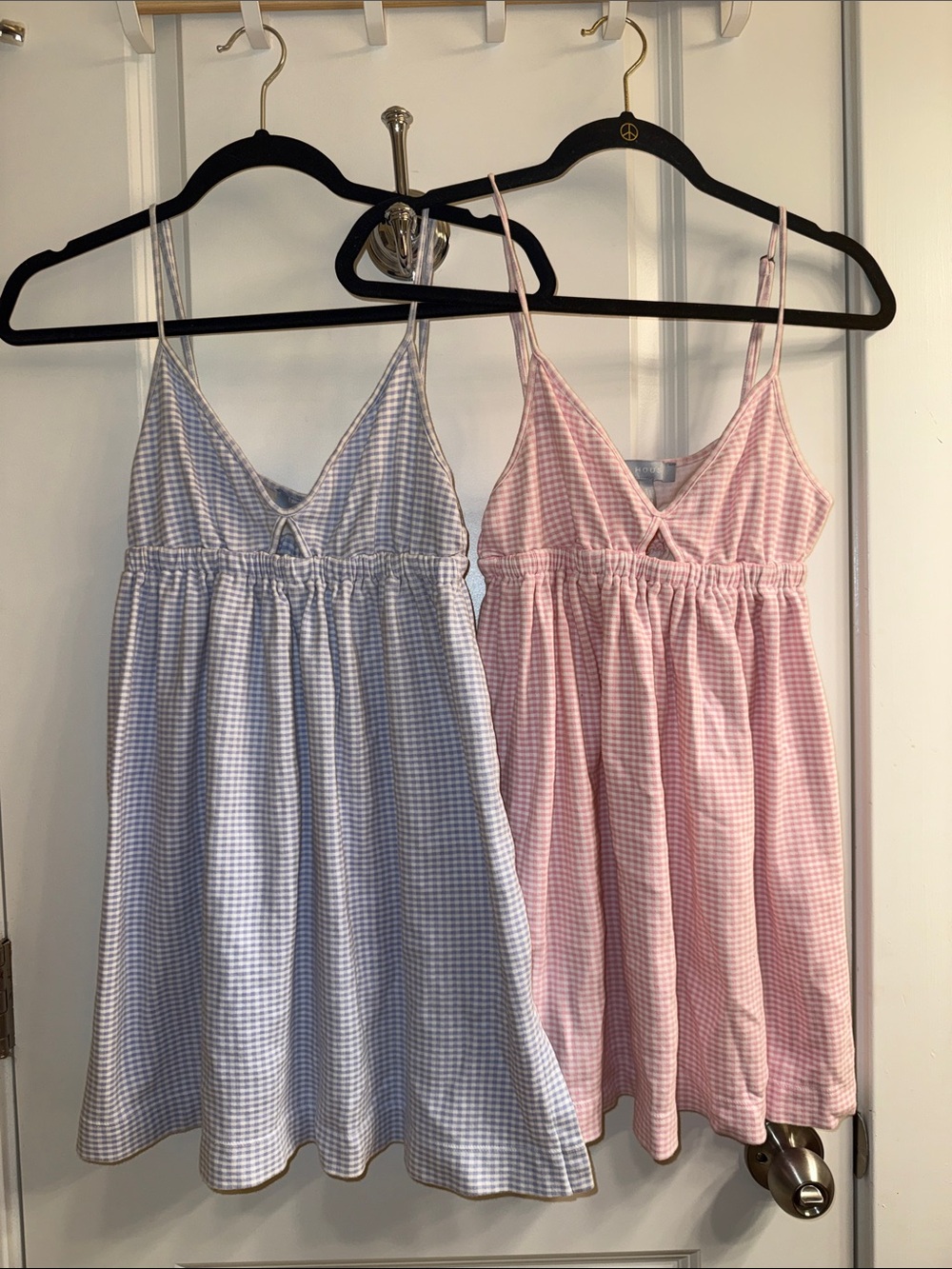 Hill House Chemise Sleep Slips Gingham Blue and Pink, XS